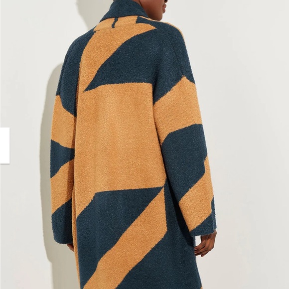 Misook Geometric Knit Oversized Open-Front Cardigan Sz L/XL - Picture 3 of 12